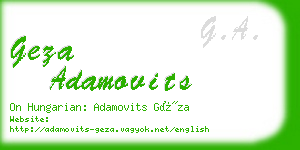 geza adamovits business card